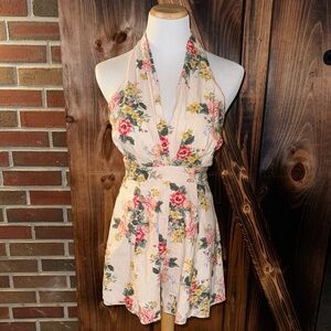 Floral Halter Neck Romper